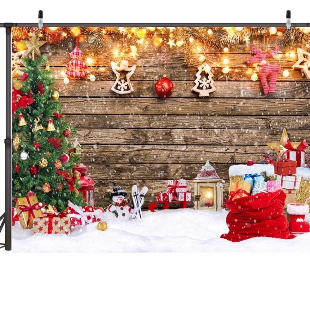 Christmas Tree wooden Wall Backdrops #4,10 x 10,Photography Christmas Photo